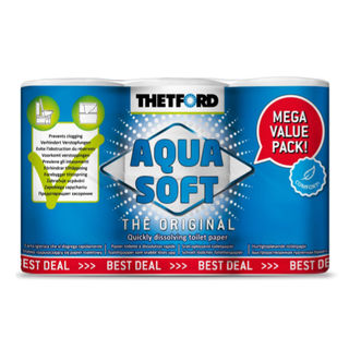 Thetford Aqua Soft 2ply Toilet Paper 6 Rolls Value Pack