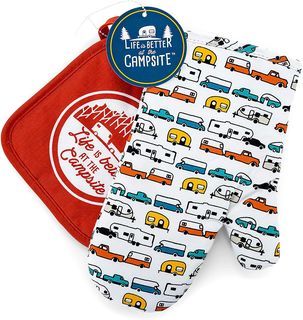 CAMCO Camping Caravan Heat Resistant Pot Holder and Oven Mitt