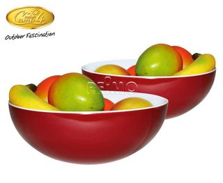 Camp4 Melamine Bowls white/red 2x
