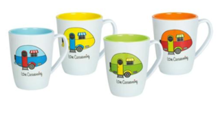 Melamine Mug Set Love Caravaning, 4 Pieces, 350ml