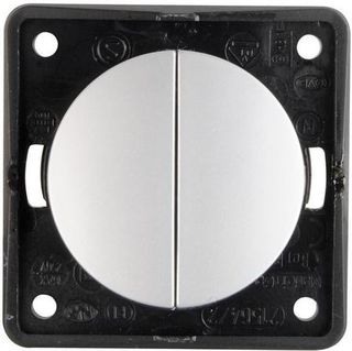Berker Integro Flow double switch chrome matt