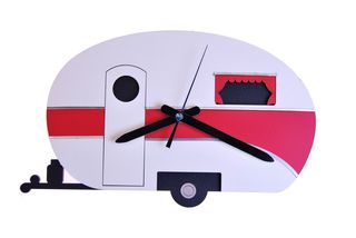 Ian Blackwell Caravan Clock Red