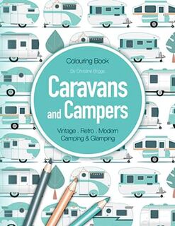 Caravans and campers colouring in book