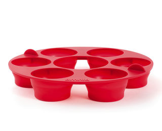 OMNIA silicone muffin tin, red