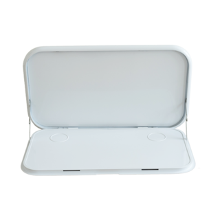 Caravan Picnic Table White with LED Lighting & Backing Plate - 800 x 445mm