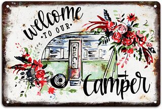 WELCOME TO OUR CAMPER metal sign