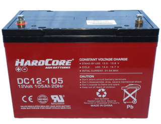 HardCore 12V 105AH Sealed Deep Cycle AGM