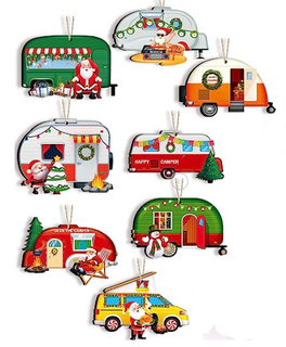Wooden Christmas Ornament CARAVAN, assorted
