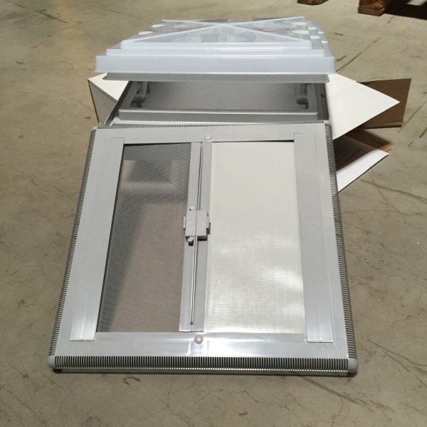 MPK 42K roof light, complete, with blind and fly screen, 400 x 400 mm, GREY