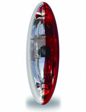 JOKON Marker Light, Oval, Red/White, Mirrored