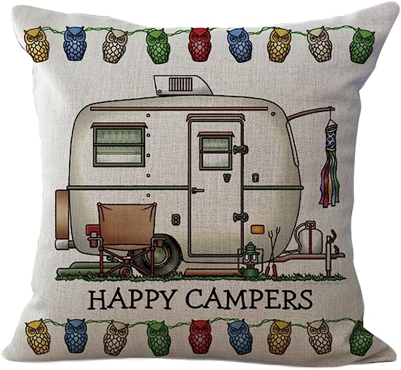 Cushion cover caravan "HAPPY CAMPER" Moutere Caravans
