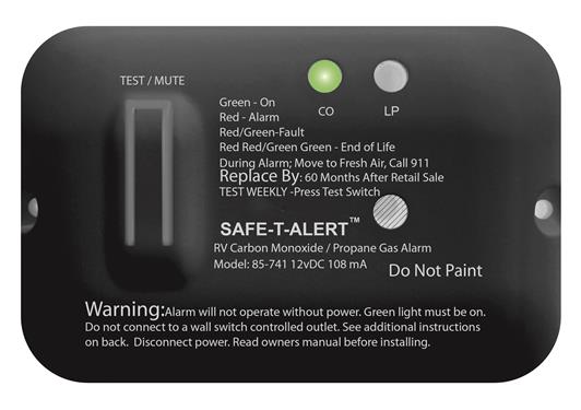 SAFE-T-ALERT LPG and Carbon Monoxide Gas Detector, black