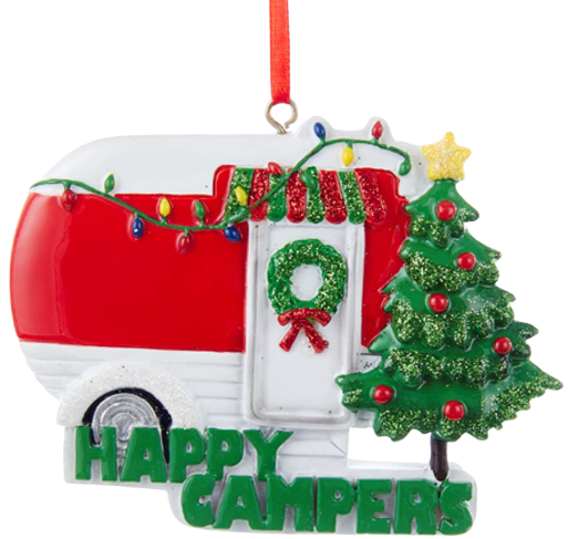 Kurt Adler Happy Campers Caravan Christmas Ornament, Red