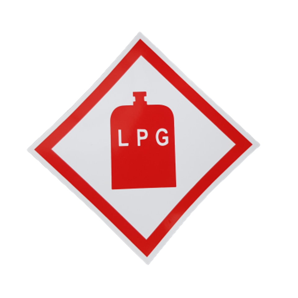 LPG Warning Sticker PVC