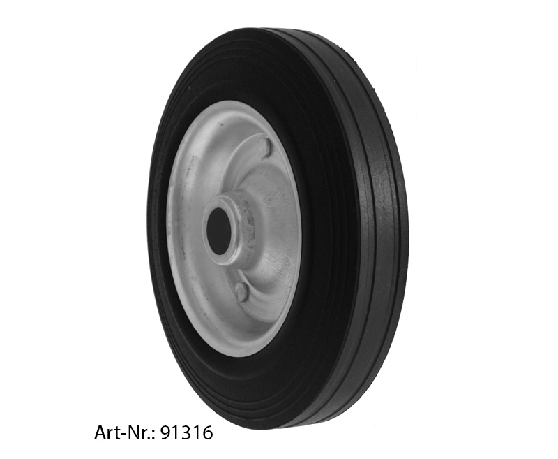 Replacement Wheel Solid Rubber With Steel Rim, 200 x 60mm