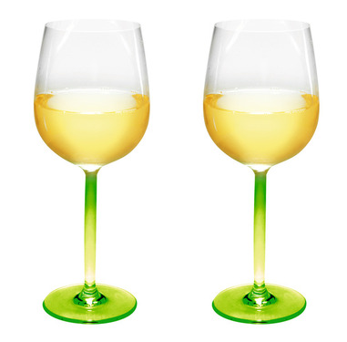 Camp4 Set of two wine glasses TARIFA, lime green stem