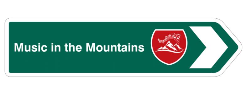 Music in the Mountains Road Sign Fridge Magnet