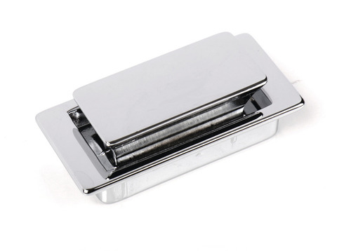 Push lock button, chrome, rectangular, large