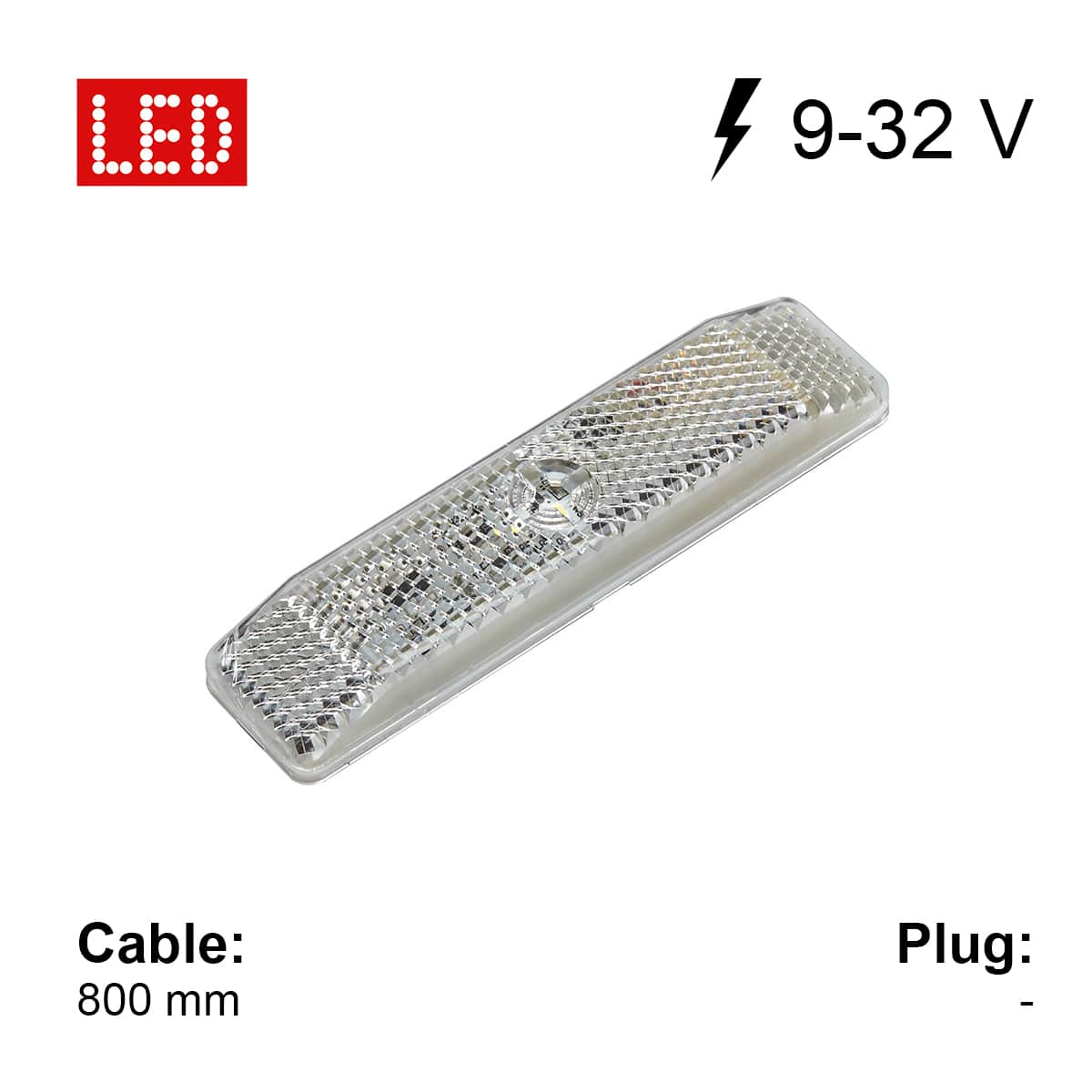 Jokon LED Front Marker Light PLR2019, clear with reflector