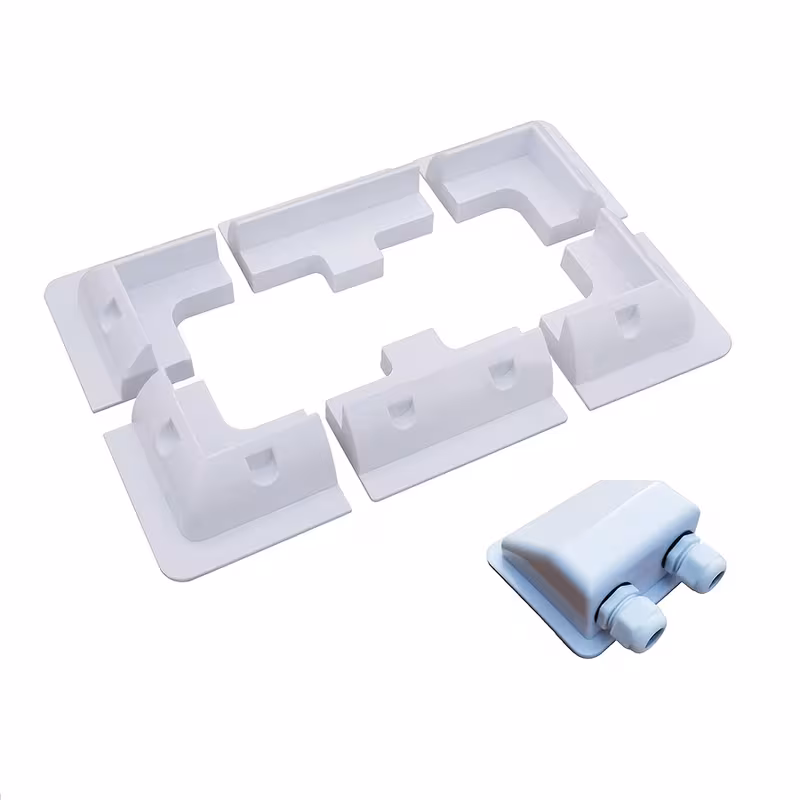 ABS Solar  croner brackets with spoiiler and cable entry, WHITE