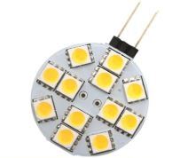 LED Bulb bright warm white, 12 SMD, 12V, side pins