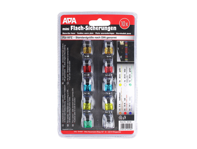 APA Mini Blade fuse set, 10pcs