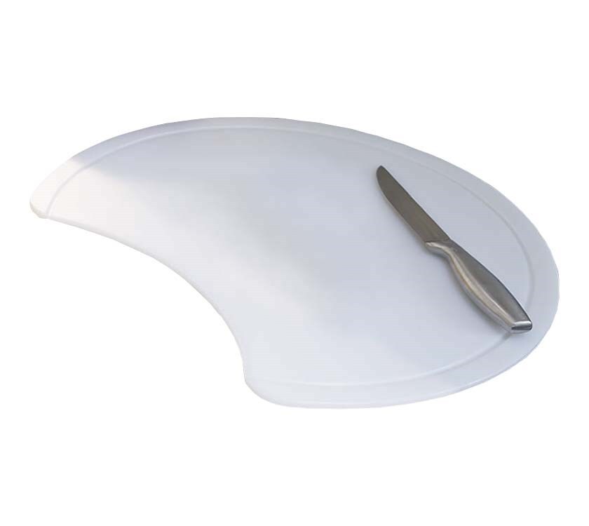 Bailey Round Sink Chopping Board, white plastic, 1491199