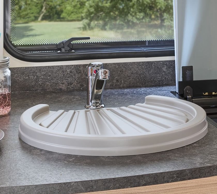 Bailey Round Sink Drain Board, grey plastic, 1491089