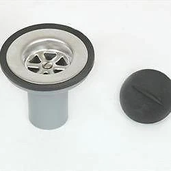 Sink drain with plug, straight, 1 1/4" - 28 mm