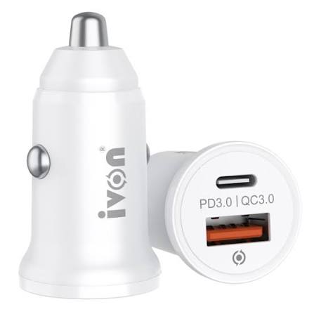 IVON CC45 20W USB-C + QC 3.0 Dual USB Car Charger