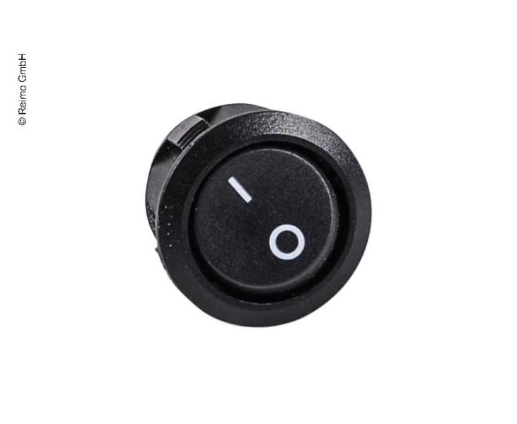 12 V switch on/off, black, 20 mm diameter