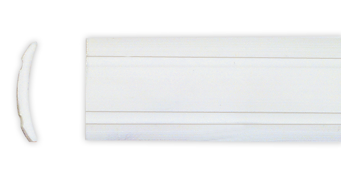 Rail infill for caravans, white, 12 mm, sold by the meter