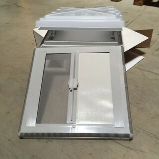 MPK 42K roof light, complete, with roller blind and fly screen, 400 x 400 mm, GREY