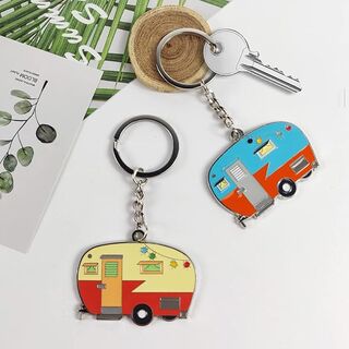 Metal Key Ring Retro Caravan