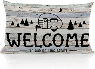 WELCOME reversible caravan cushion cover 50 x 26 cm