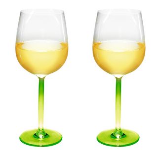 Camp4 Set of two wine glasses TARIFA, lime green stem