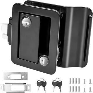RV Entry Door Lock Polar Black Paddle Deadbolt with Keys