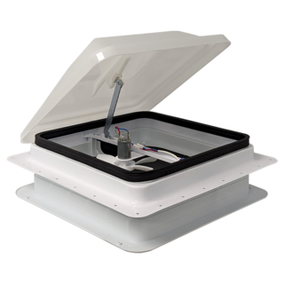 Coast RV 14x14 White Standard Wind-Up Roof Vent with 12V Fan