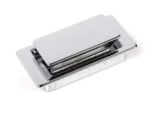 Push lock button, chrome, rectangular, large