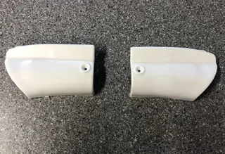 SWIFT front gutter rail end caps, pair, white