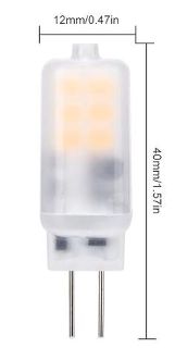 G4 LED Bulb 12V, 2W, 2700 K, warm white