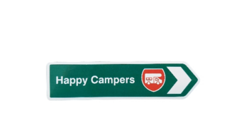 Happy Campers Road Sign Fridge Magnet