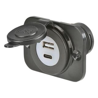Narva Dual USB and USB Type C Flush Mount Socket