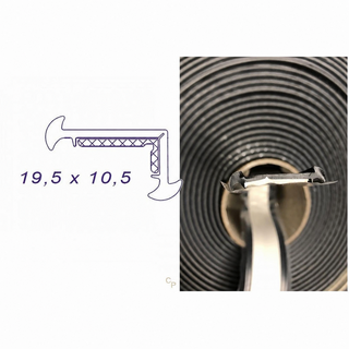 Caravan Awning Rail Edge Seal Rubber with Integrated Butyl Mastic, sold by the meter