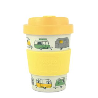 Van Go Collections Bamboo Travel Mug, 300 ml, Sunshine Yellow, Caravans