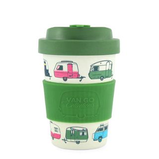 Van Go Collections Bamboo Travel Mug, 300 ml, Classic Green, Caravans