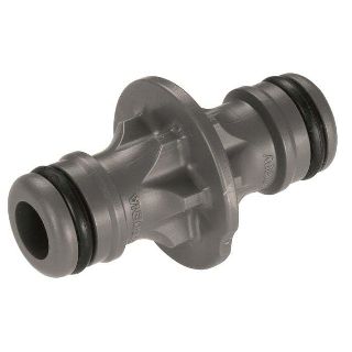 Gardena hose connector, grey, double end connector