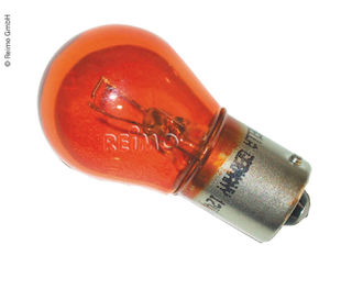 HELLA Replacement bulb, yellow, 12 V, 21 W, BA15S